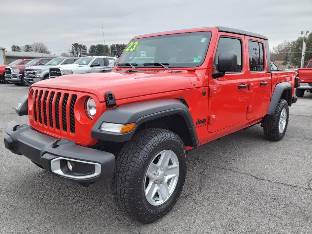 2023 Jeep Gladiator Sport S in Red — front three-quarter view