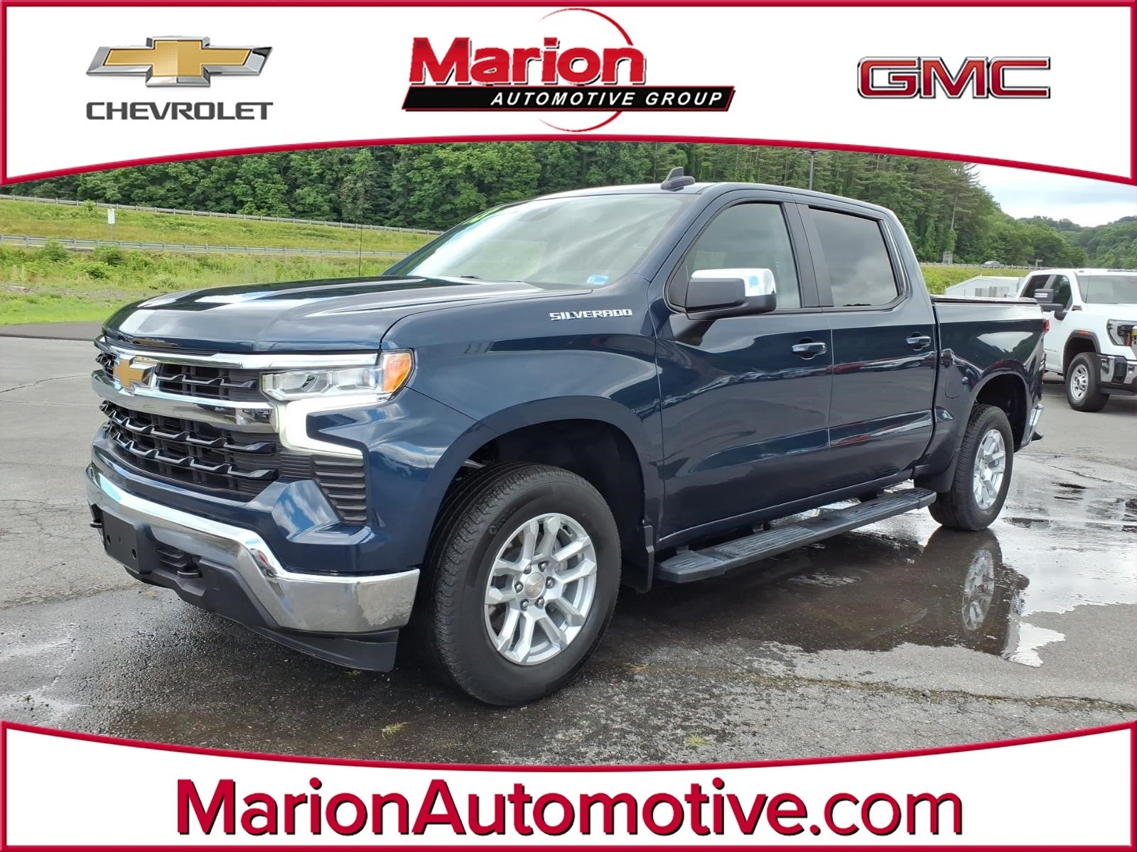 2023 Chevrolet Silverado 1500 LT (2FL) in Northsky Blue Metallic — front three-quarter view