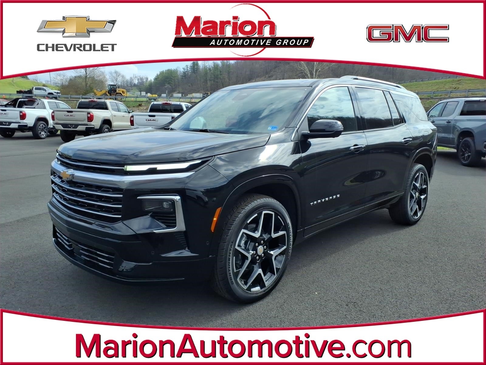 2026 Chevrolet Traverse High Country in Mosaic Black Metallic — front three-quarter view