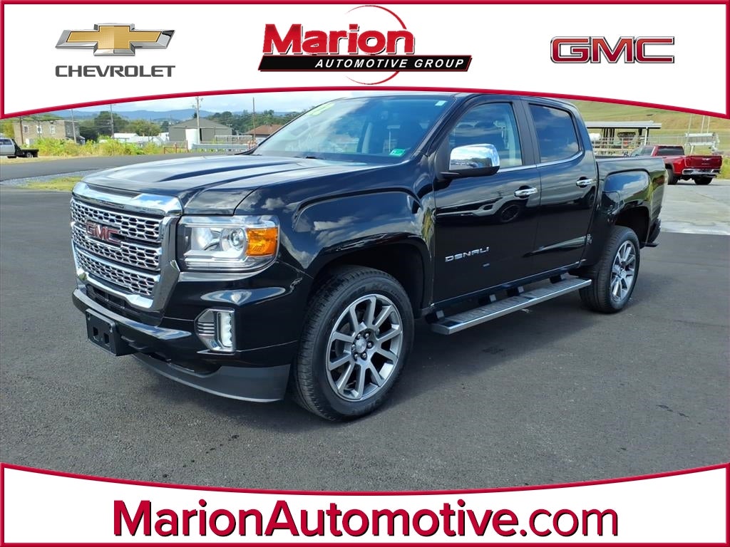2022 GMC Canyon Denali in Onyx Black — front three-quarter view