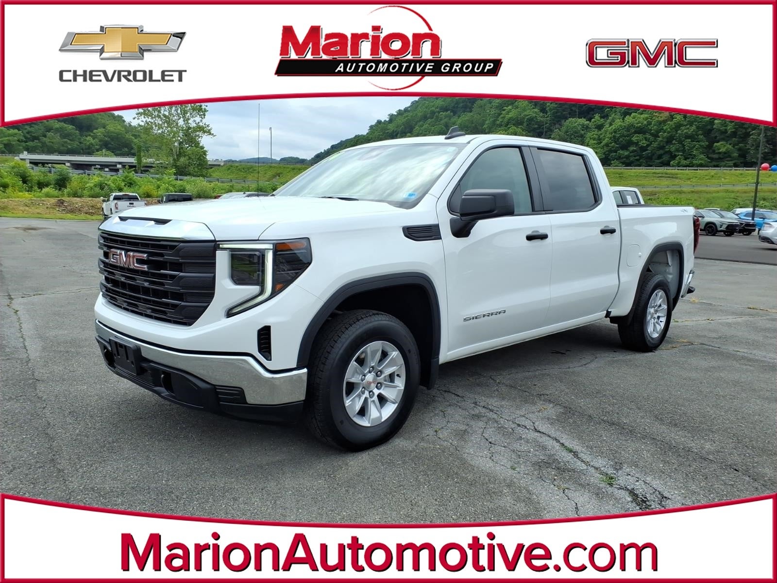 2024 GMC Sierra 1500 Pro in Summit White — front three-quarter view